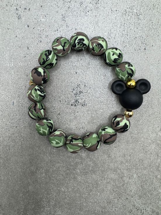 Mickey Meets Camouflage - Herzteil Armband personalisierbar