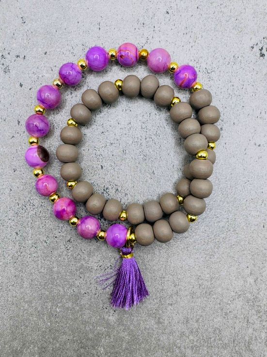 Lilac Jade Twin Herzteil Armband - personalisierbar