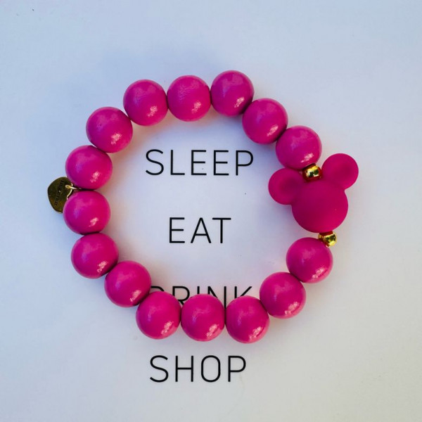 Sweet Pink Mickey Single Herzteil Armband